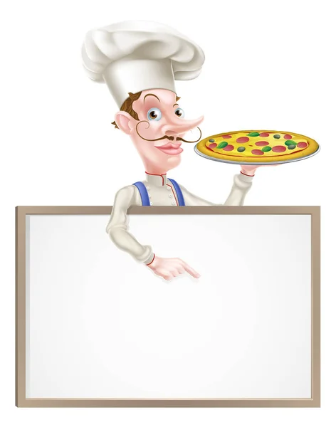 Pizza Chef teken — Stockvector