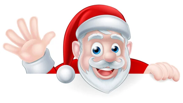 Cartoon-Weihnachtsmann winkt — Stockvektor