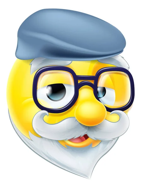 Homme âgé Emoji Emoticon — Image vectorielle