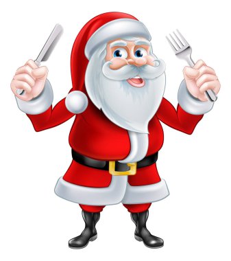 Bıçak ve çatal Santa