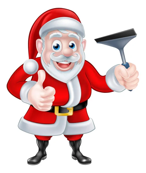 Kreskówka Santa daje kciuk w i przytrzymując rakla — Wektor stockowy