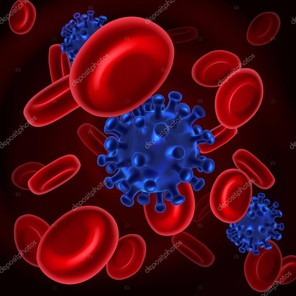 Virus de células sanguíneas y enfermedades o bacterias Vector de stock por  ©Krisdog 153920074, image size:1024x1023