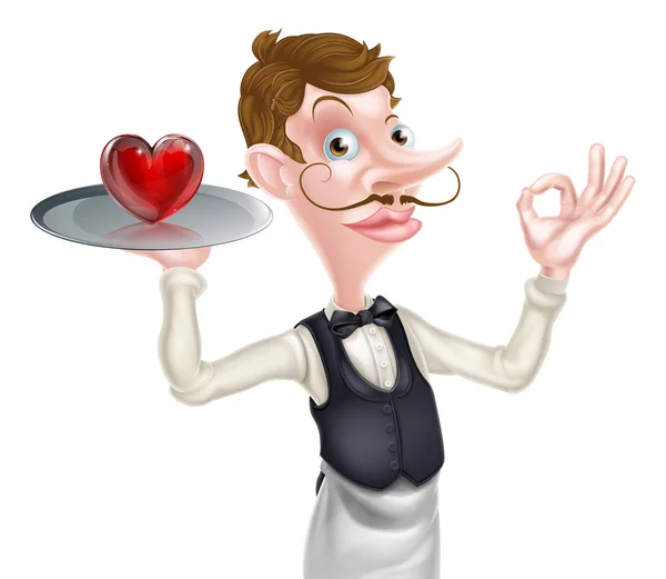 Heart Waiter Perfect Sign — Stock Vector