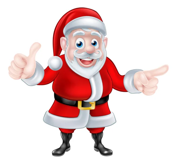 Santa Pointing and Giving Thumbs Up — Stock Vector