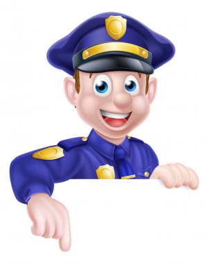 Çizgi film polis işaret