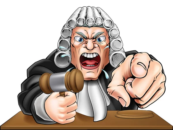 Angry Judge Desenhos animados — Vetor de Stock