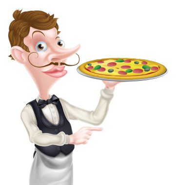 Pizza garsona işaret