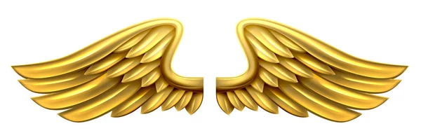 Metal Gold Wings — Stock Vector