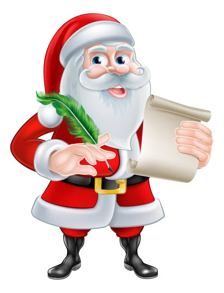 Santa With His List — Stock Vector