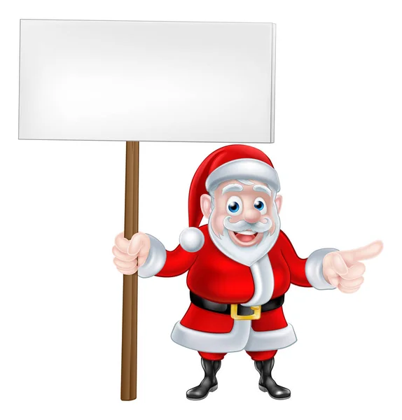 Cartoon Babbo Natale segno — Vettoriale Stock