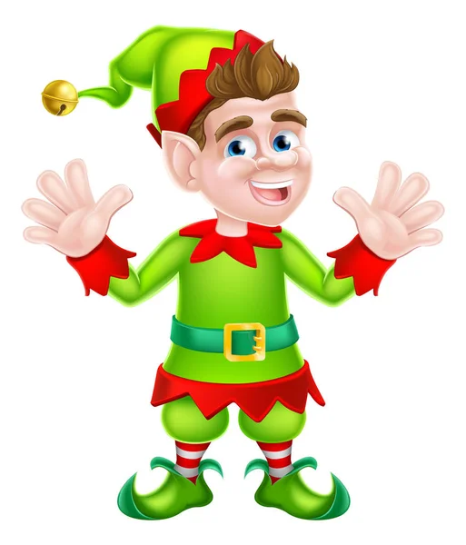 Waving Christmas Elf — Stock Vector