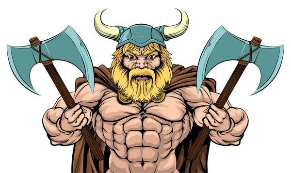 Guerreiro do Machado Viking Médio — Vetor de Stock