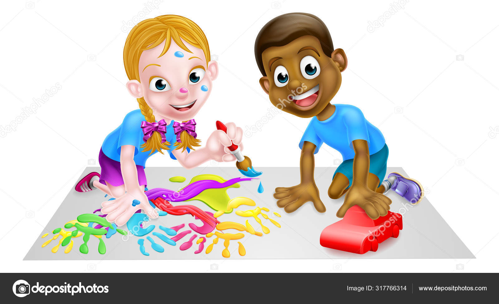 Kids Playing Illustration — Stock Vector © Krisdog #317766314