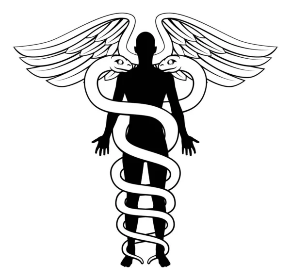 Caduceus Person koncepció — Stock Vector