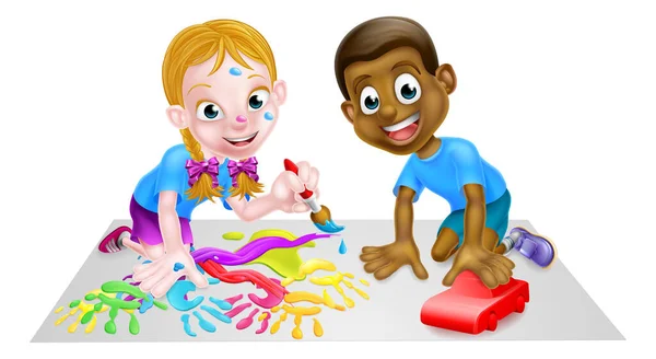 Enfants jouant Illustration — Image vectorielle