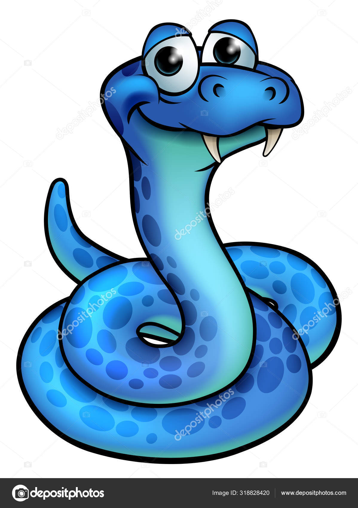 Desenho de víbora de cobra azul bonito