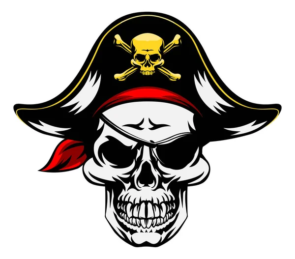 Skull Pirate Mascot — Stock Vector