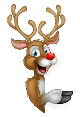 Cartoon Christmas Santas Reindeer clipart