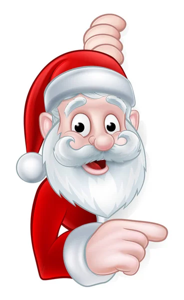Santa Pointing Cartoon signe — Image vectorielle
