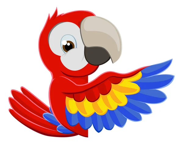 Pointing Parrot Bird — Stock Vector