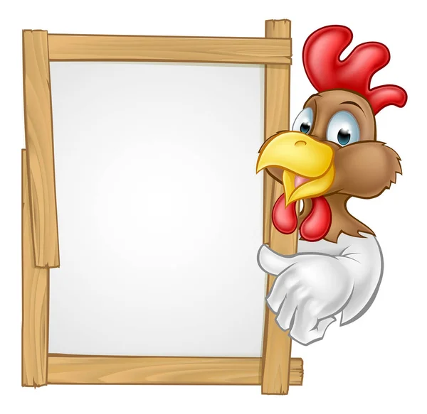 Cartoon pollo segno del gallo — Vettoriale Stock