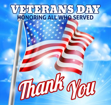 Veterans Day American Flag Design clipart