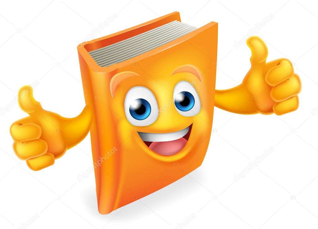 A book cartoon character man person education mascot giving a thumbs up