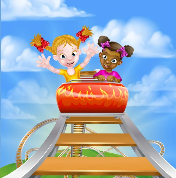 Roller Coaster Enfants — Image vectorielle