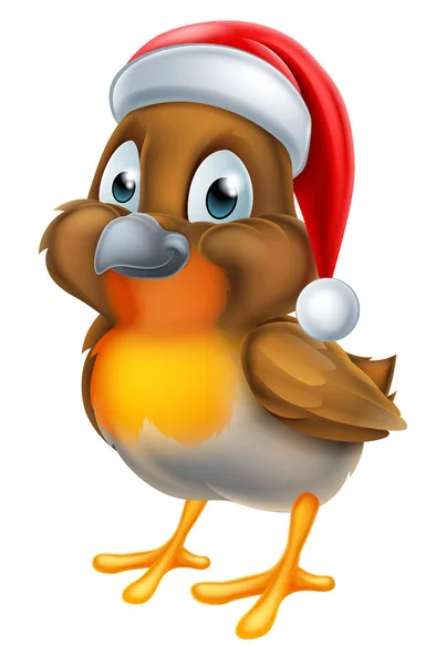 Robin Christmas Bird Desenhos animados —  Vetores de Stock