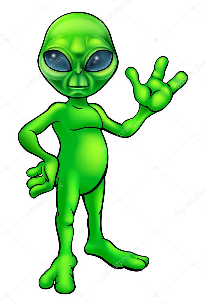 Green Alien Cartoon