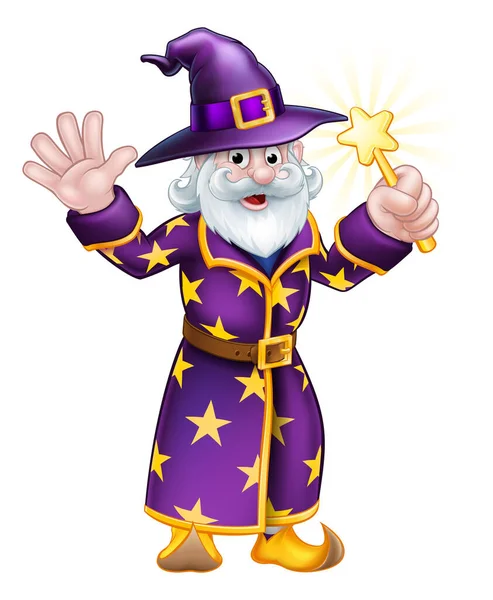 Wizard Cartoon Character — Stock Vector