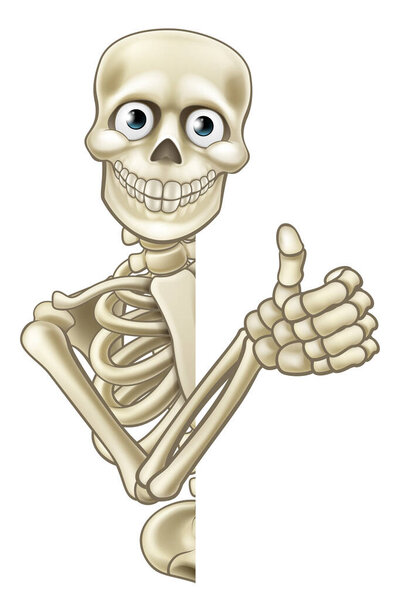 Cartoon Halloween Skeleton Thumbs Up