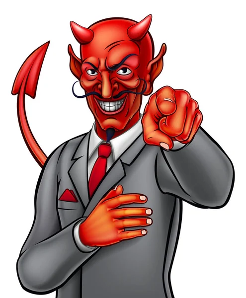 Çizgi film Şeytanı İş Adamı — Stok Vektör