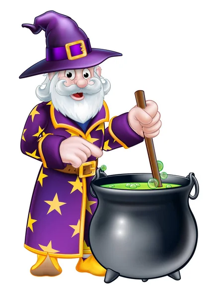 Cartoon Halloween Wizard — Stock Vector