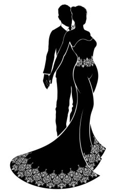 Düğün Çifti Gelin ve Damat Silüetleri
