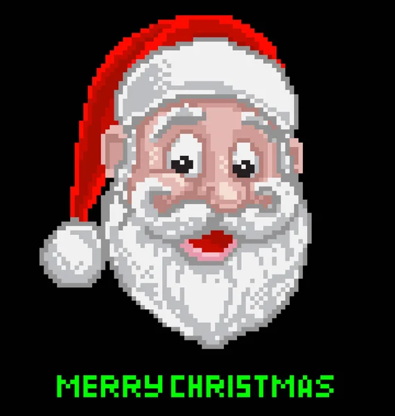 Arte Pixel de Natal de Santa — Vetor de Stock