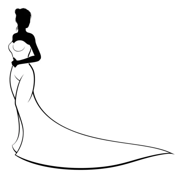 Elemento de diseño gráfico de silueta de novia — Vector de stock