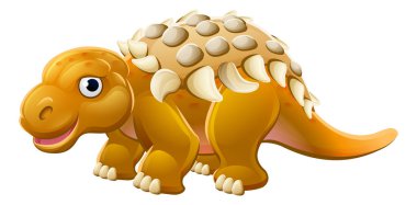 Cute Edmontonia Cartoon Dinosaur