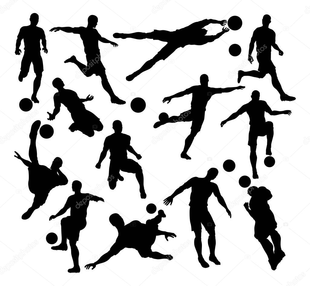 Football Soccer Player Silhouettes