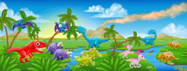 Şirin Çizgi Film Dinozor Sahnesi Manzarası
