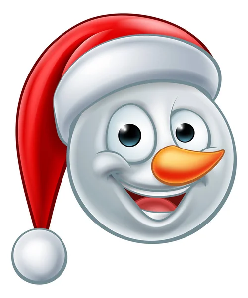 Natal boneco de neve Santa Hat Emoji —  Vetores de Stock