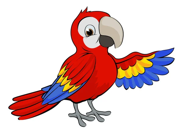 Cartoon Parrot Mascotte — Vettoriale Stock