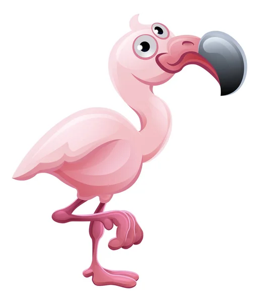 Flamingo Animal Cartoon Character — Stockový vektor
