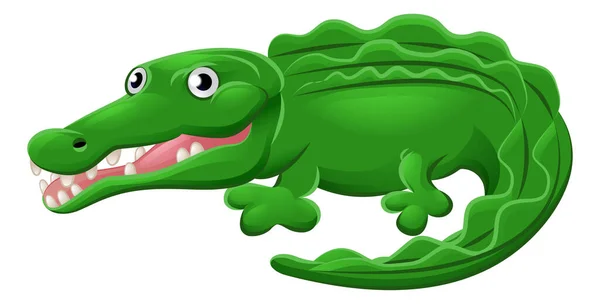 Cocodrilo o cocodrilo Animal Personaje de dibujos animados — Vector de stock