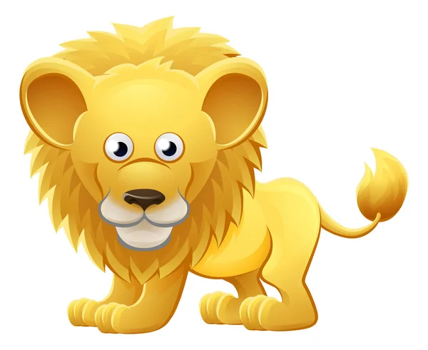 Lion animal personnage de bande dessinée — Image vectorielle