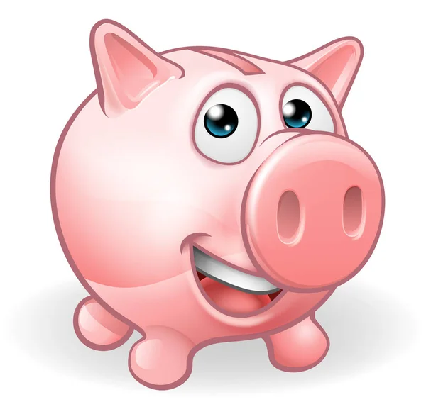 Cartoon Piggy Bank — Stock Vector