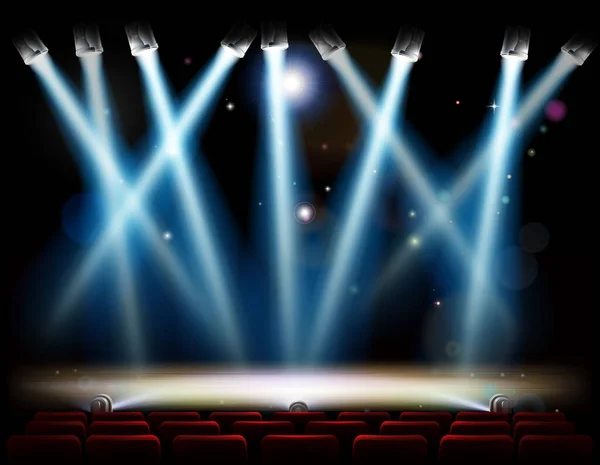 Spotlights Theater Podium — Stockvector