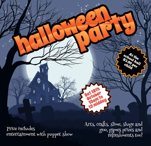 Halloween Party Flyer bipacksedel — Stock vektor