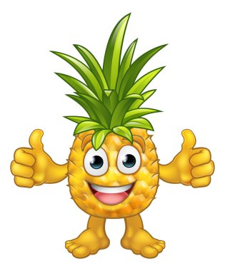 Meyve Karikatürü Ananas Maskotu Karakteri