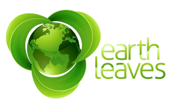 Leaves Globe Earth Concept — Stock Vector